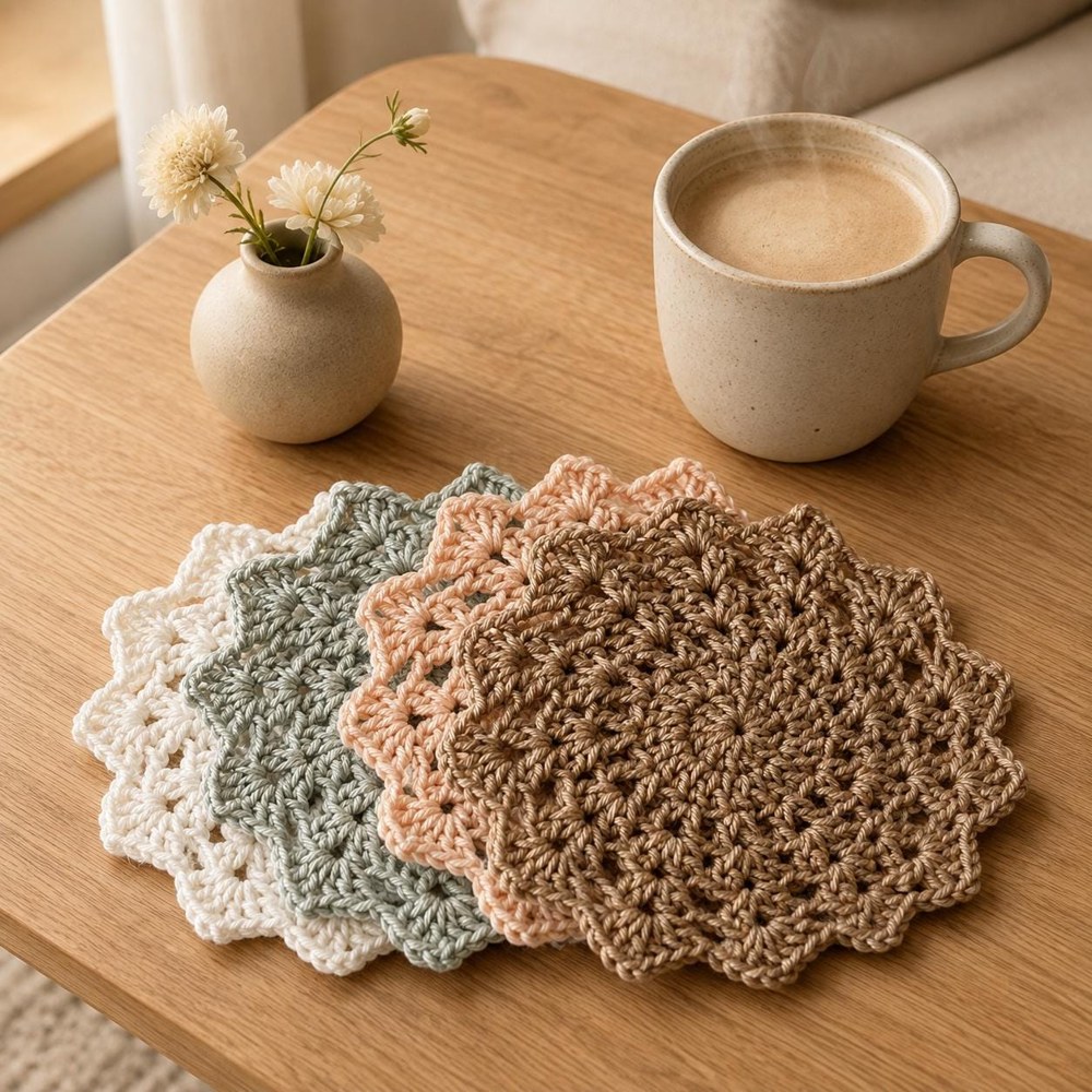 Boho Mandala Crochet Coaster Pattern + Video