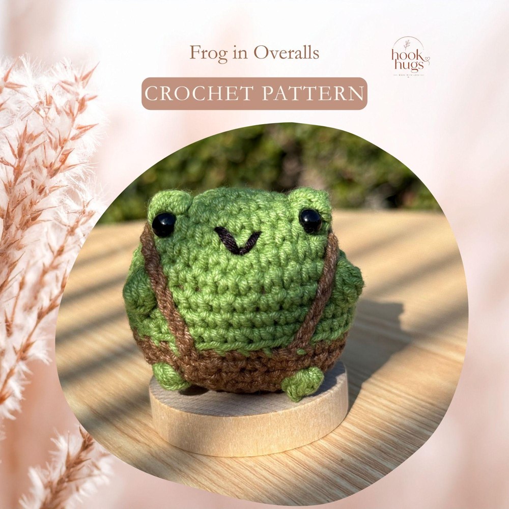 Frog in Overalls Crochet Pattern, Amigurumi Frog PDF, Beginner-Friendly Pattern, Instant Digital Download