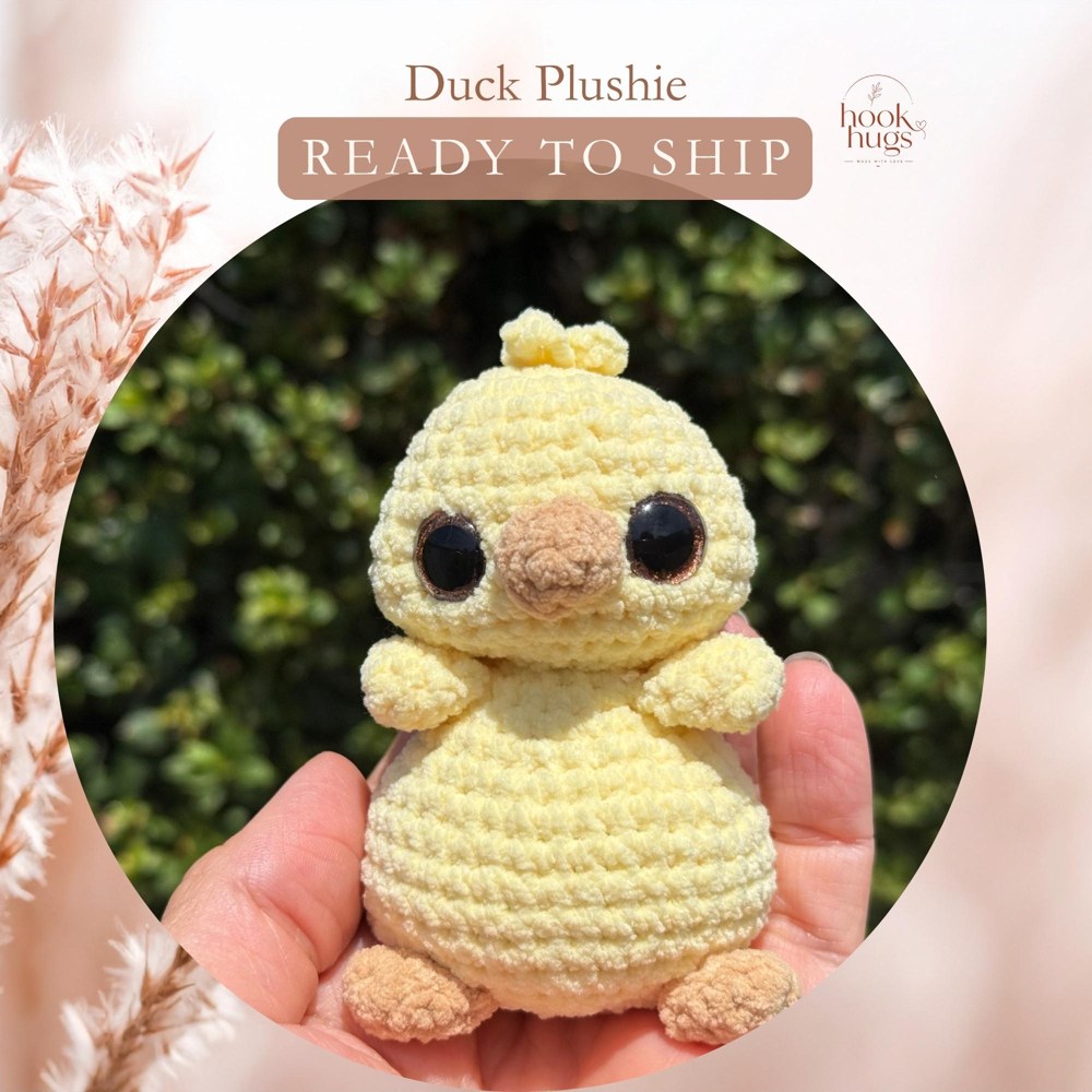 Crochet Duck Plushie, Cute Amigurumi Stuffed Animal, Handmade Plush, Kawaii Duck Gift, Desk Decor